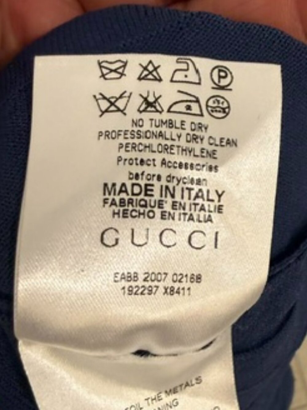 Gucci Navy Blue Mini Dress with Gold Chain Straps - Picture 6 of 7